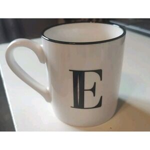 Threshold Monogram Initial E Coffee Mug 16 oz Personalized‎ Black White Cup